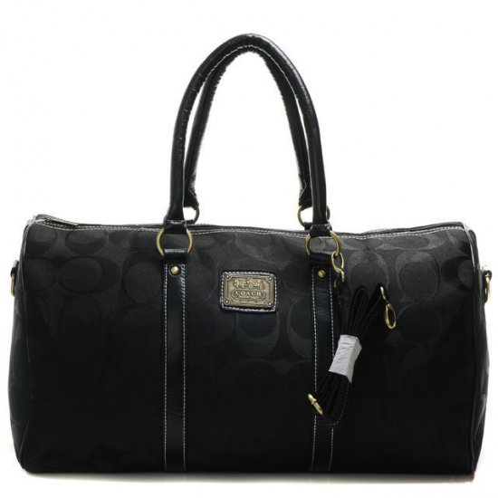 Coach Bleecker Monogram In Signature Large Black Luggage Bags AFK | Coach Outlet Canada